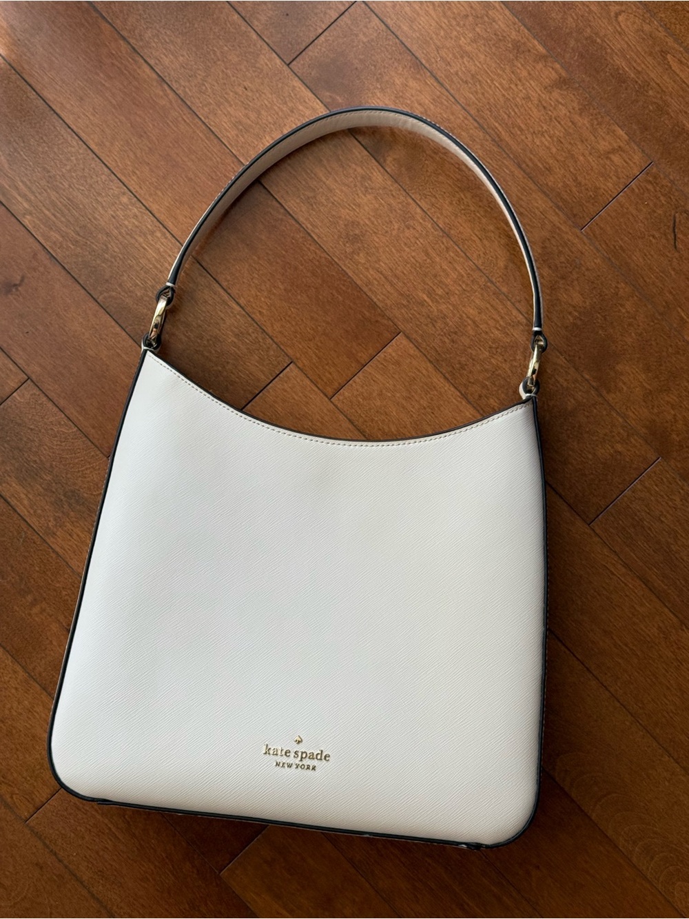 kate spade Perry Shoulder Bag - White Saffiano Leather Gold Hardware